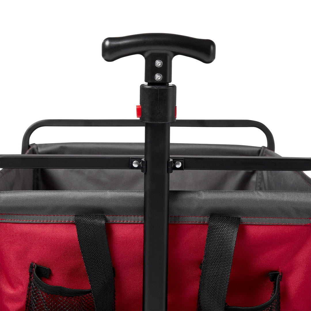 Seina Manual 150 Pound Capacity Folding Steel Wagon Garden Cart, Red/Gray (Used)