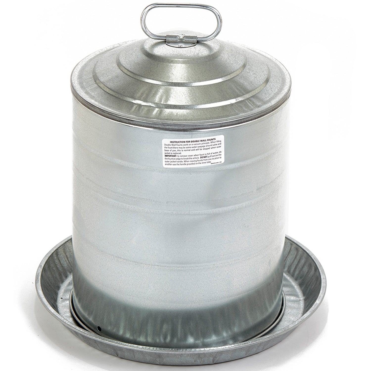 Miller Manufacturing 5 Gallon Double Wall Metal Poultry Fount Automatic Waterer - VMInnovations