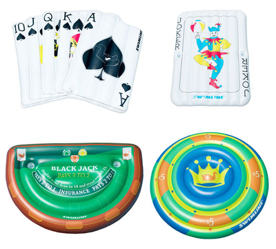 Swimline Casino Poker Card Game Inflatable Swimming Pool Island Float Raft