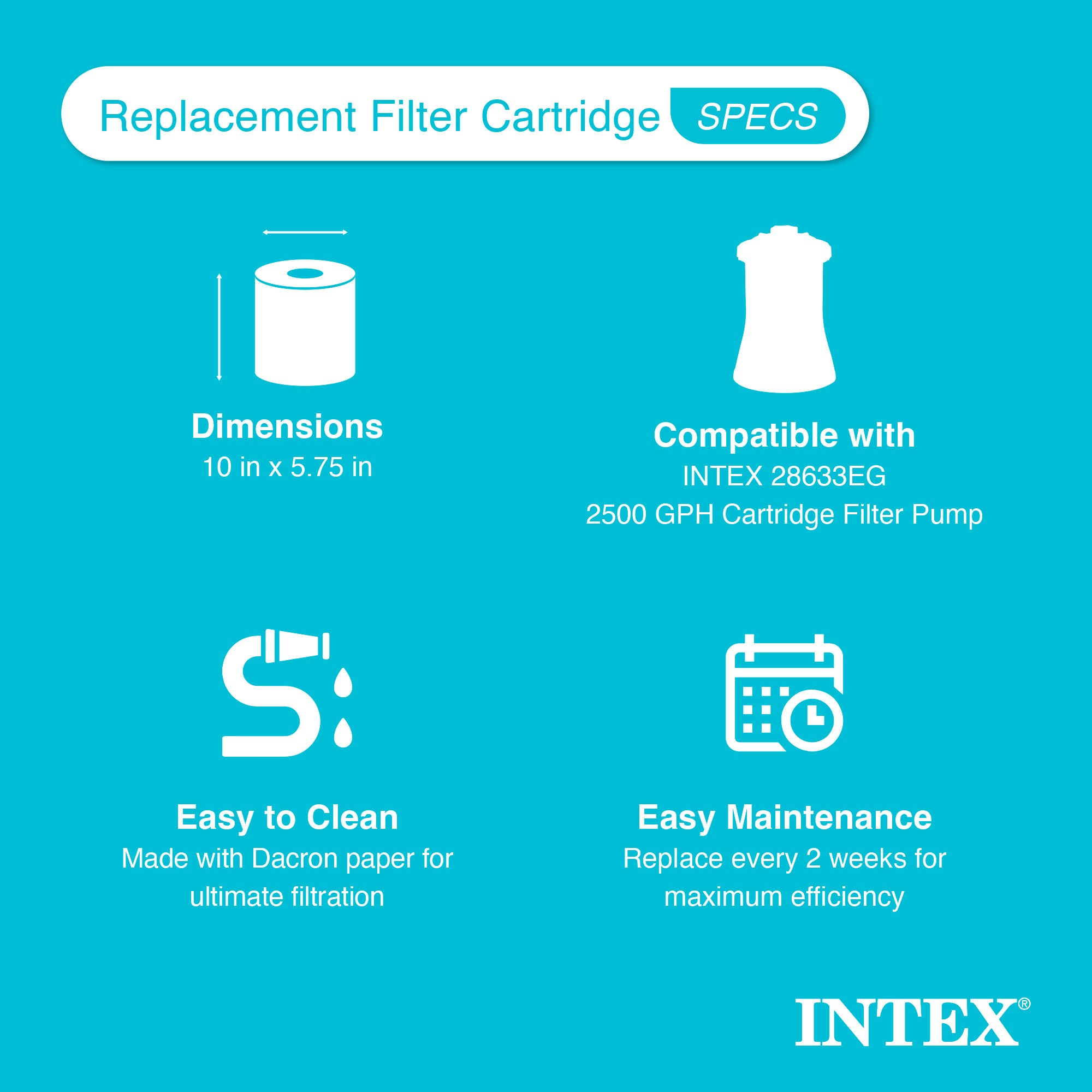 Intex 29005E Swimming Pool Type B Replacement Filter Pump Cartridge (6 Pack)