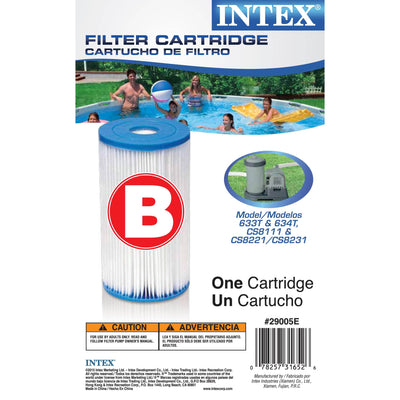 Intex 29005E Swimming Pool Type B Replacement Filter Pump Cartridge (6 Pack)
