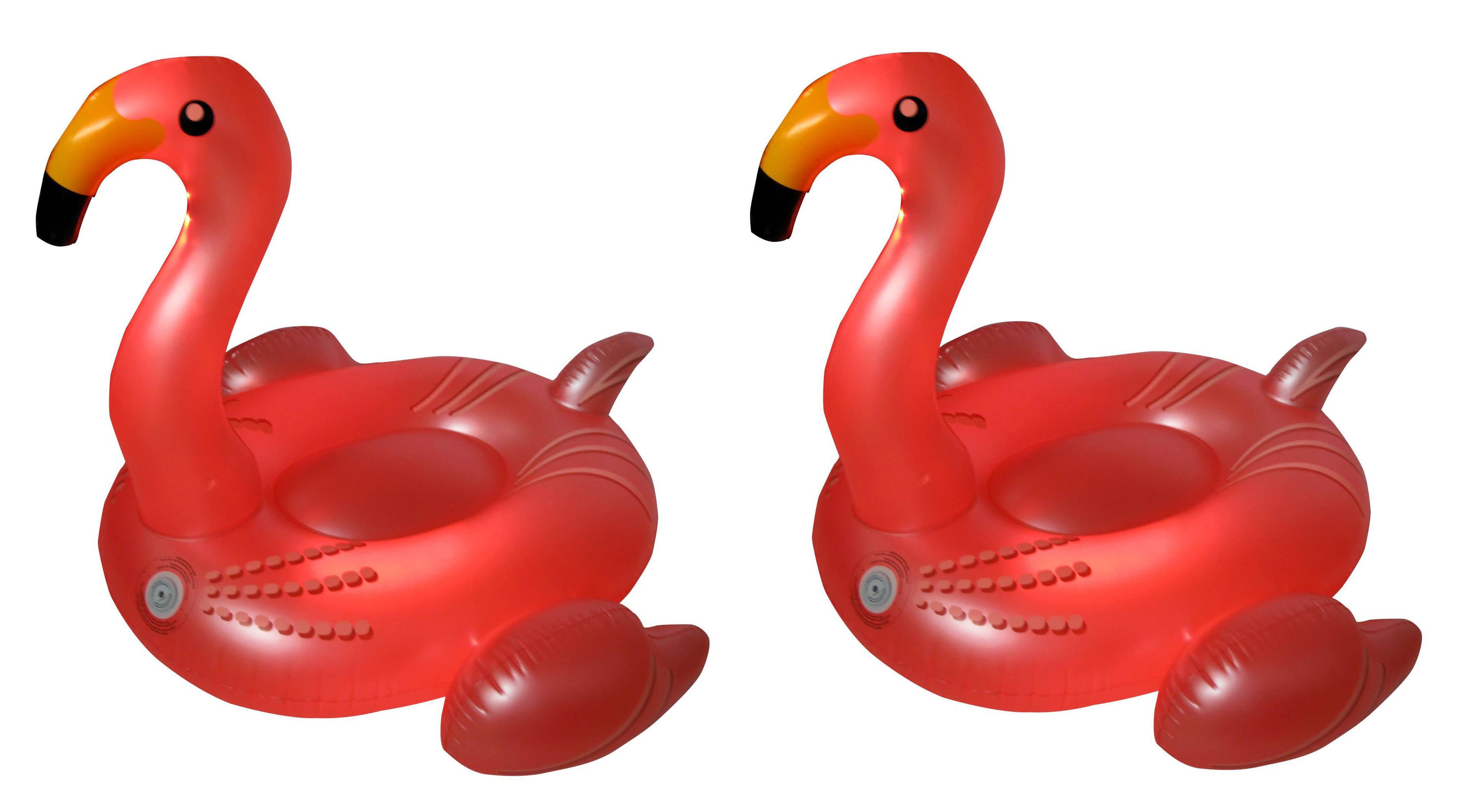 Swimline Giant Inflatable Color Changing LED Light Up Flamingo Float (2 Pack)