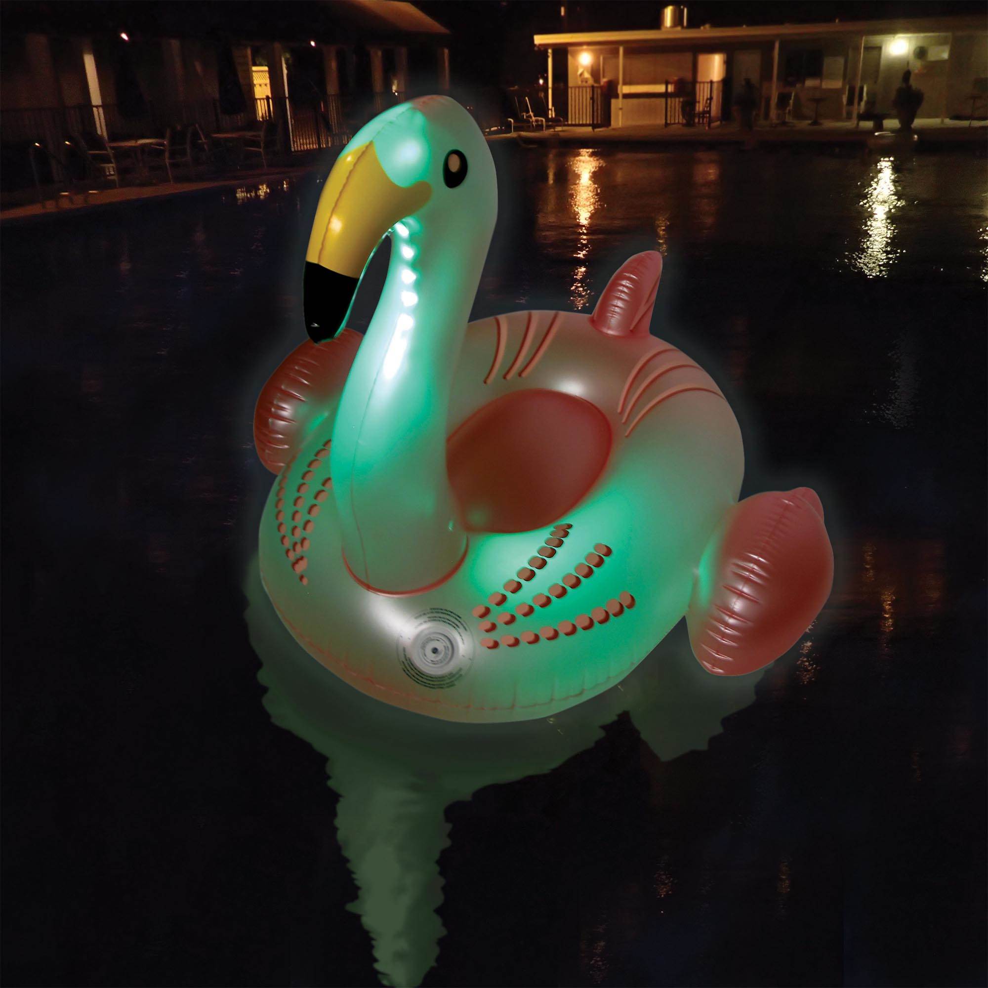 Swimline Giant Inflatable Color Changing LED Light Up Flamingo Float (2 Pack)