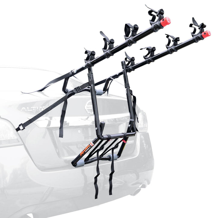 Allen Sports 21" Over the Trunk Deluxe 4 Bike Rack w/ Tie Downs, Black(Open Box)