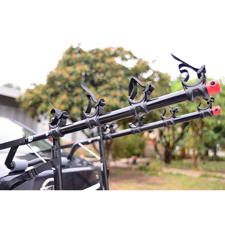 Allen Sports 21" Over the Trunk Deluxe 4 Bike Rack w/ Tie Downs, Black(Open Box)