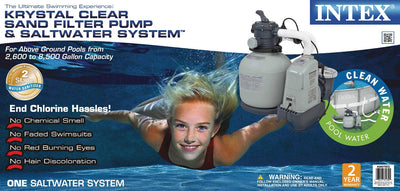 Intex 1600 GPH Saltwater & Sand Filter Set & Intex Deluxe Wall-Mounted Skimmer