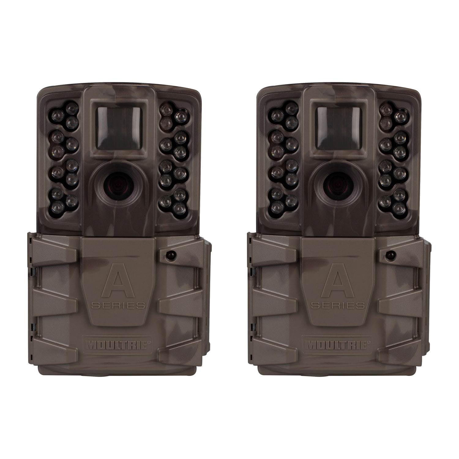 Moultrie A-40 Pro 14MP Low Glow Long Range Infrared Game Trail Camera (2 Pack)
