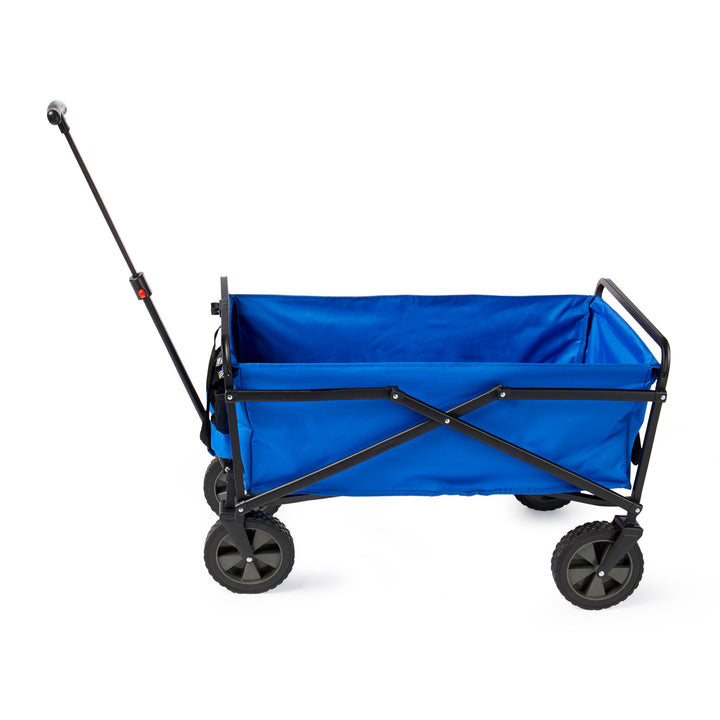 Seina 150lb Capacity Folding Collapsible Steel Outdoor Utility Wagon Cart, Blue