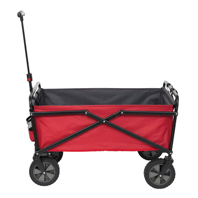 Seina Collapsible Steel Frame Folding Utility Beach Wagon Cart, Red (Used) - VMInnovations