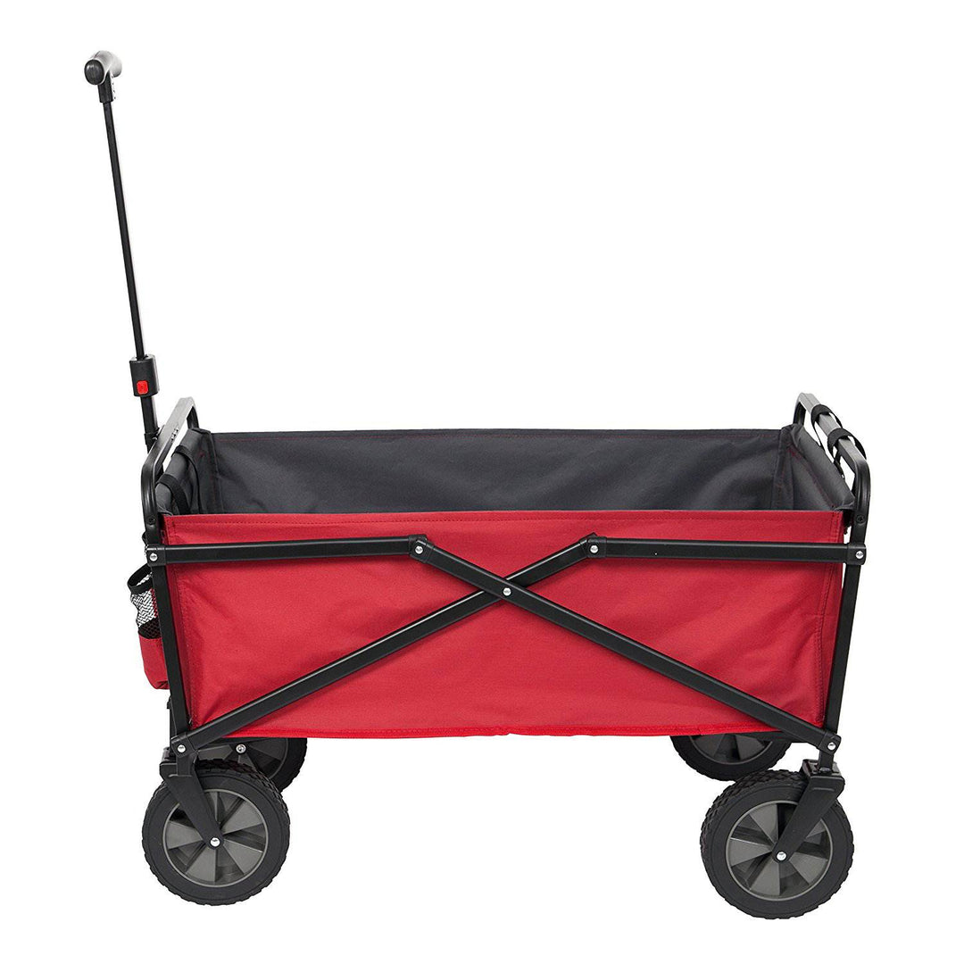 Seina Collapsible Steel Frame Folding Utility Beach Wagon Cart, Red (Used)