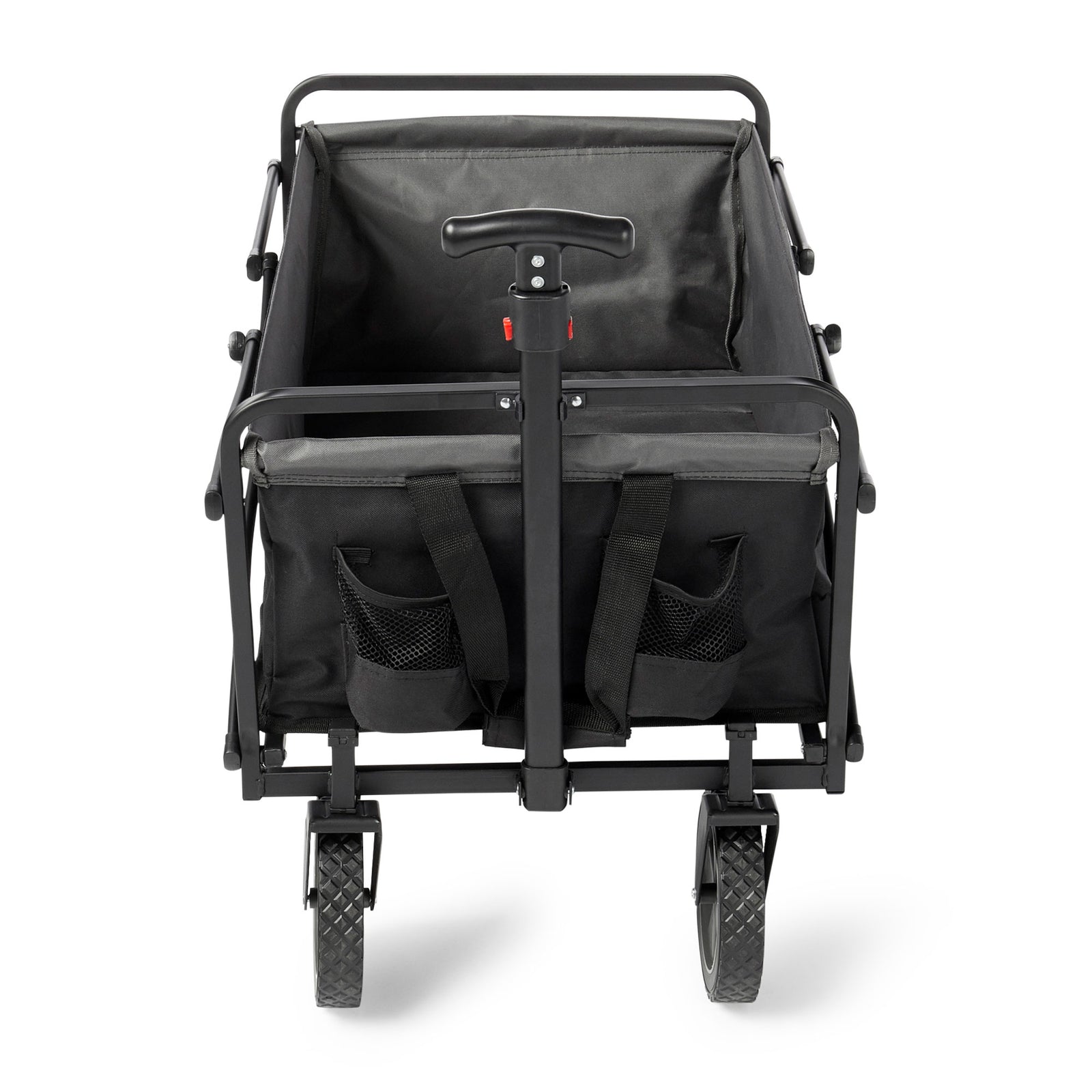 Seina 150lb Capacity Folding Collapsible Steel Utility Wagon Cart, Black/Grey - VMInnovations