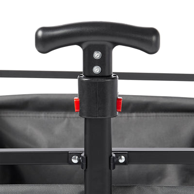 Seina 150lb Capacity Folding Collapsible Steel Utility Wagon Cart, Black/Grey - VMInnovations