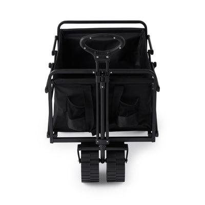 Seina Collapsible Steel Frame Utility Beach Wagon Outdoor Cart, Black (Open Box)