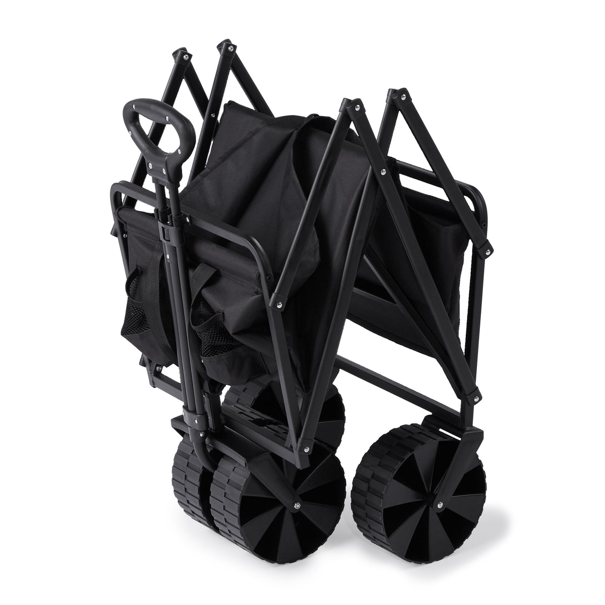 Seina Collapsible Steel Frame Utility Beach Wagon Outdoor Cart, Black (Used) - VMInnovations