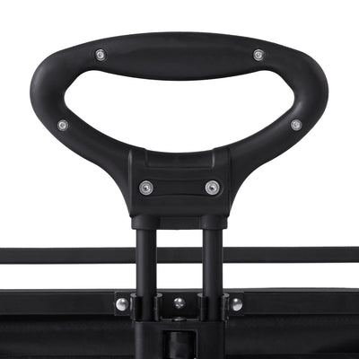 Seina Steel Frame Folding Beach Wagon Outdoor Cart, Black (Open Box) (2 Pack) - VMInnovations