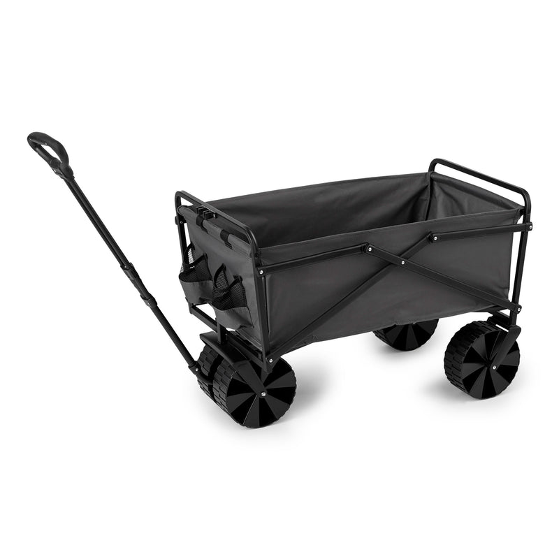 Seina Collapsible Steel Frame Utility Beach Wagon Outdoor Cart, Gray (Used)