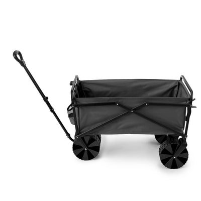 Seina Collapsible Steel Frame Utility Beach Wagon Outdoor Cart, Gray (Used)