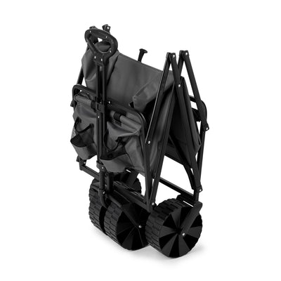 Seina Collapsible Steel Frame Folding Utility Beach Wagon Cart, Gray (Open Box) - VMInnovations