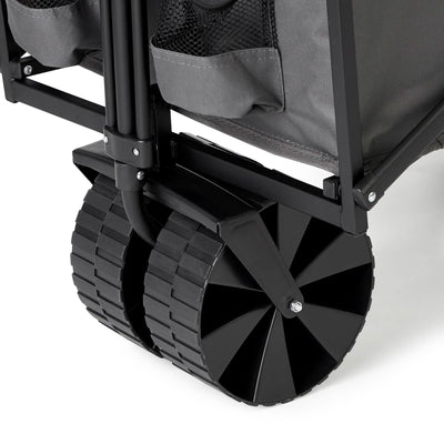 Seina 150lb Capacity Collapsible Steel Frame Outdoor Utility Wagon Cart, Gray