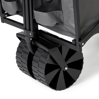 Seina Collapsible Steel Frame Folding Utility Beach Wagon Cart, Gray (Open Box) - VMInnovations