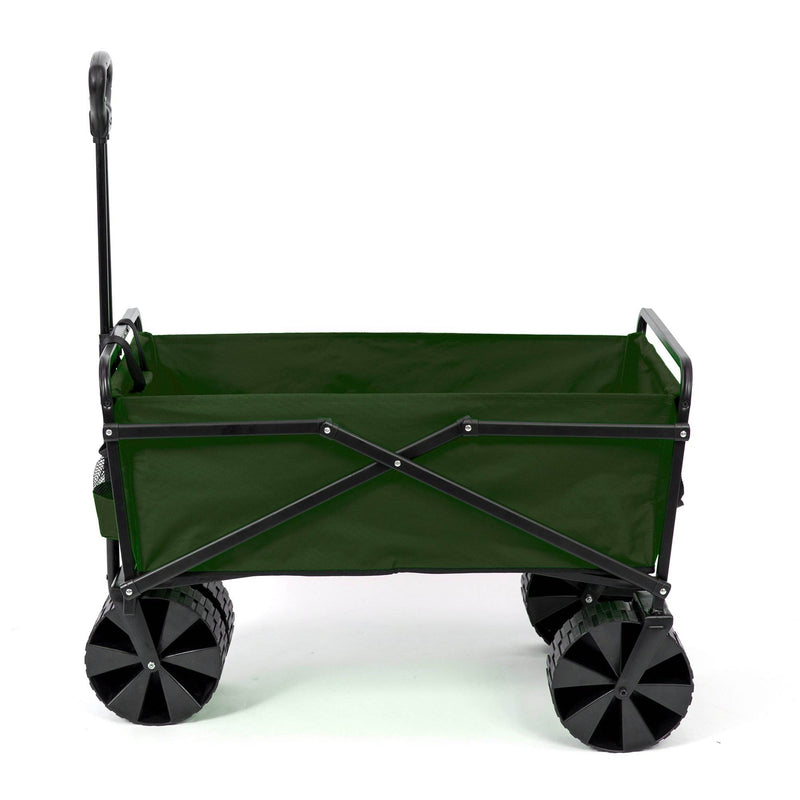 Seina Collapsible Steel Frame Folding Utility Beach Wagon Cart Green (For Parts)