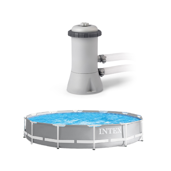 Intex 12 Foot x 30 Inches Pool with Intex 530 GPH Pool Cartridge Filter Pump