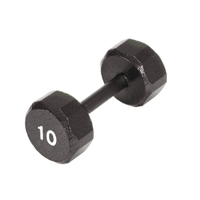 Marcy Pro TSA Hex 10 Pound Home Gym Iron Free Weight Single Dumbbell, Black (1)
