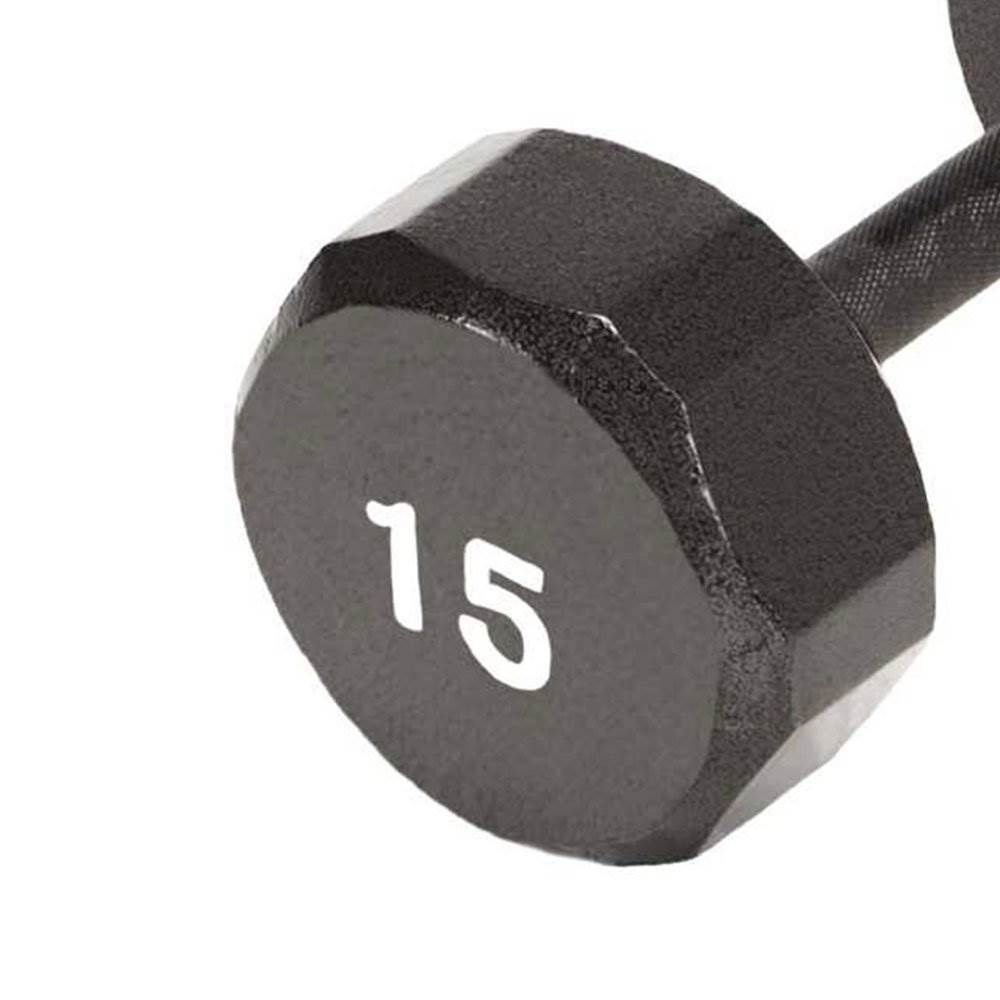 Marcy Pro TSA Hex 15 Pound Home Gym Iron Free Weight Single Dumbbell, Black (1)