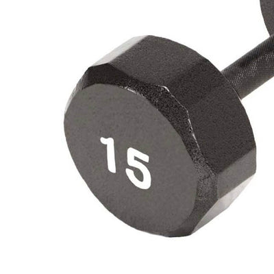 Marcy Pro TSA Hex 15 Pound Home Gym Iron Free Weight Single Dumbbell, Black (1)