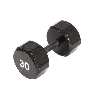MarcyPro TSA Hex 30 lb Iron Single Free Weight Dumbbell, Black (Open Box)