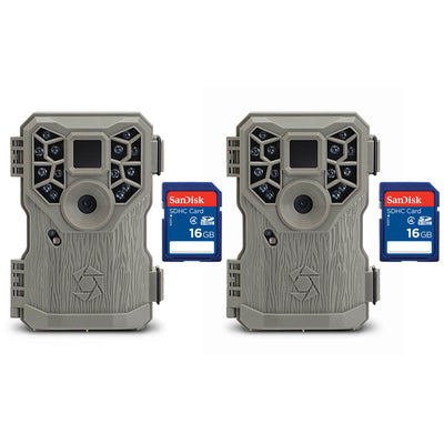 Stealth Cam 8MP 14 IR Emitter Game Trail Camera with Video and SD Card (2 Pack)