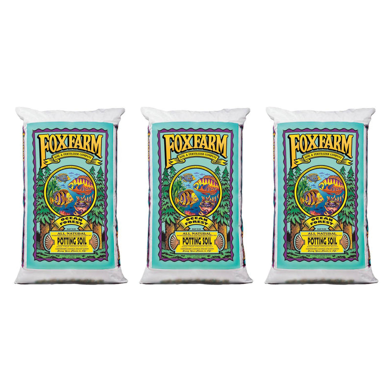 Foxfarm Ocean Forest Garden Potting Soil Bags 6.3-6.8 pH, 1.5 Cubic Feet, 3 Pack - VMInnovations