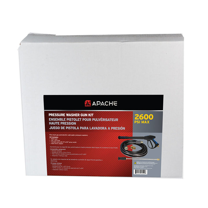 Apache 2600 PSI 25 Foot Hose Pressure Washer Gun Kit with Spray Nozzle(Open Box)
