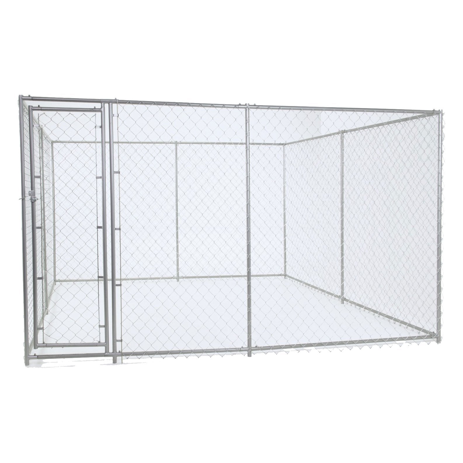 Lucky Dog 10' x 10' Chain Link Dog Kennel (2 Pack) & Waterproof Roof Cover