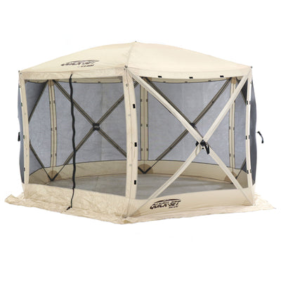 CLAM Quick-Set Escape Portable Outdoor Gazebo Canopy, Tan (Open Box) - VMInnovations