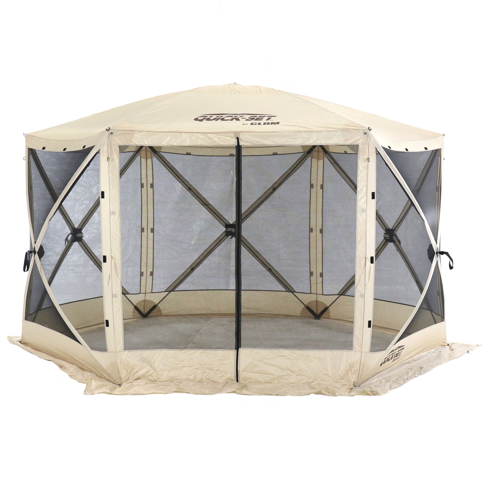 CLAM Quick-Set Escape Portable Outdoor Gazebo Canopy, Tan (Open Box) - VMInnovations