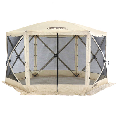 CLAM Quick-Set Escape Portable Outdoor Gazebo Canopy, Tan (Open Box) - VMInnovations