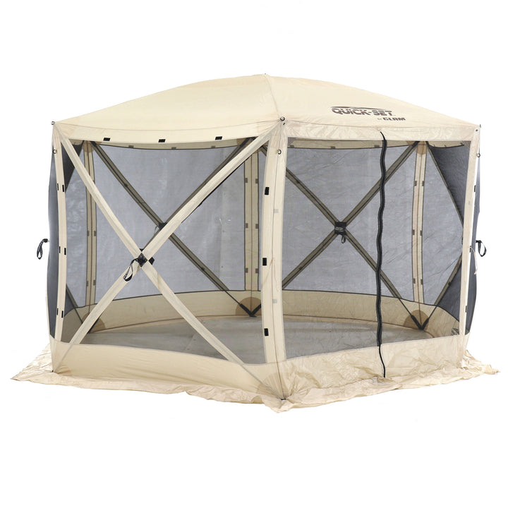 CLAM Quick-Set Escape Portable Outdoor Gazebo Canopy, Tan (Open Box) - VMInnovations