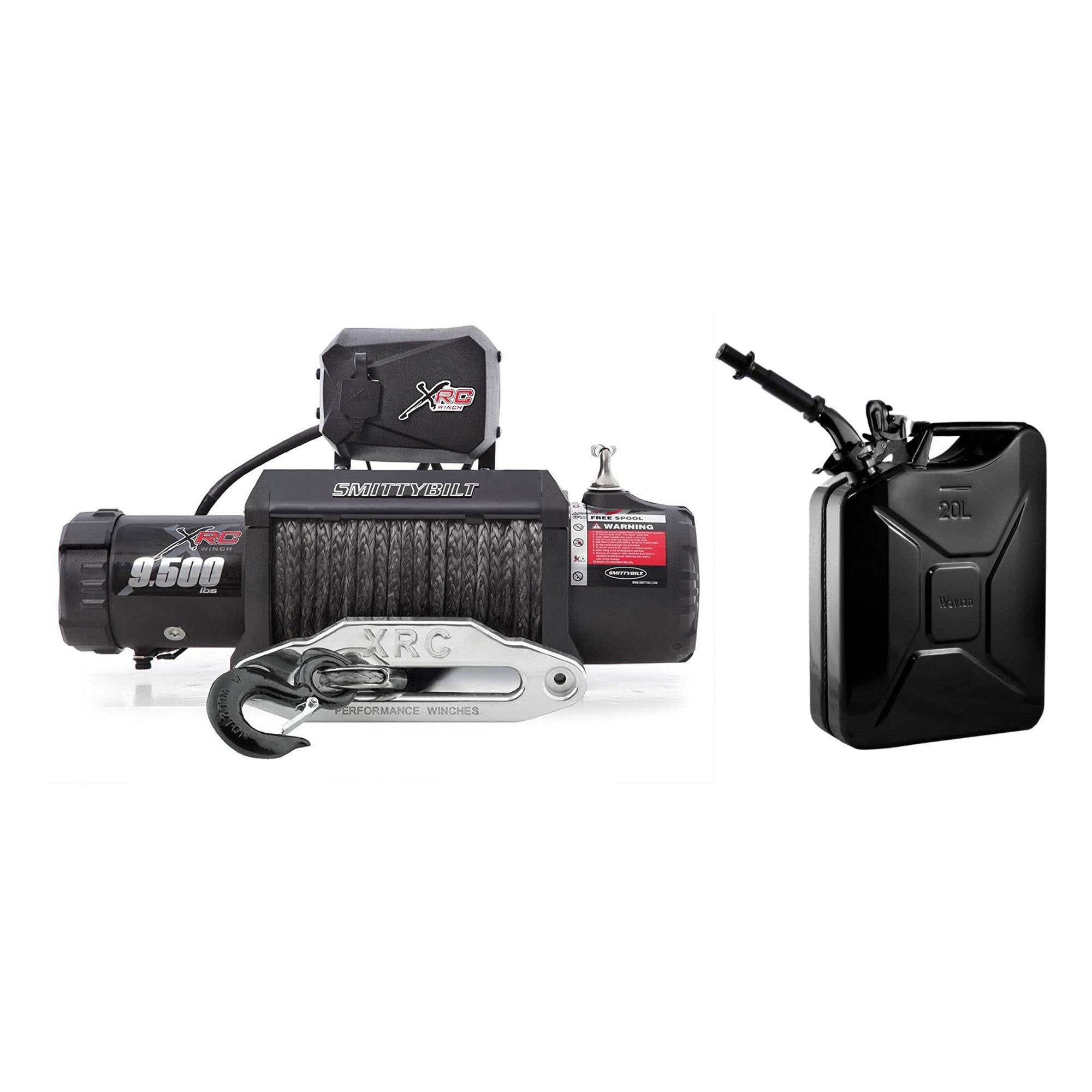 Smittybilt XRC-9.5 Gen2 Comp 9500 Lb 94' Waterproof ATV Towing Winch + Fuel Can