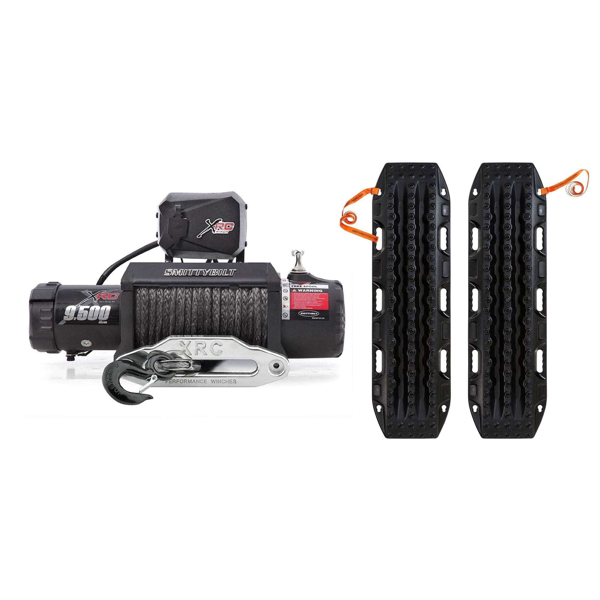 Smittybilt 98495 XRC-9.5 Gen2 Comp 9500 Lb ATV Towing Winch + Recovery Tracks