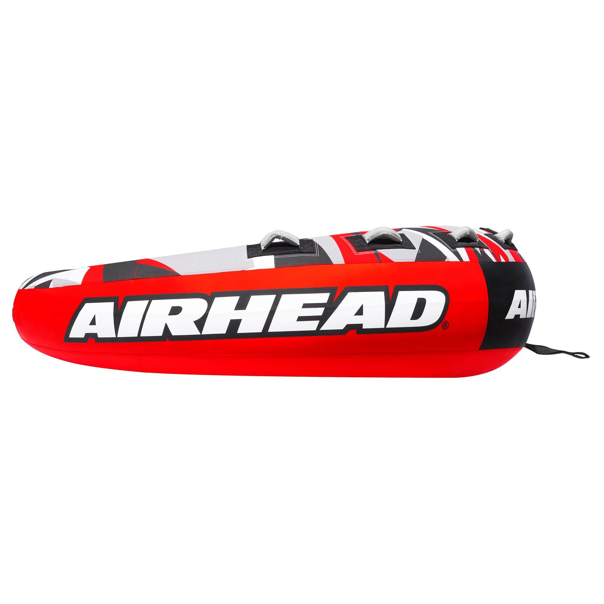 Airhead Mega Slice Inflatable 4 Rider Raft with Tow Rope Buoy Ball and Pump