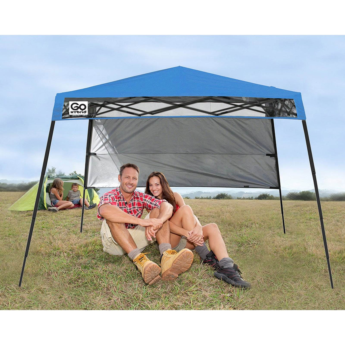 Quik Shade Go Hybrid 6 x 6 Foot Compact Slant Leg Pop Up Canopy, Blue (Used)