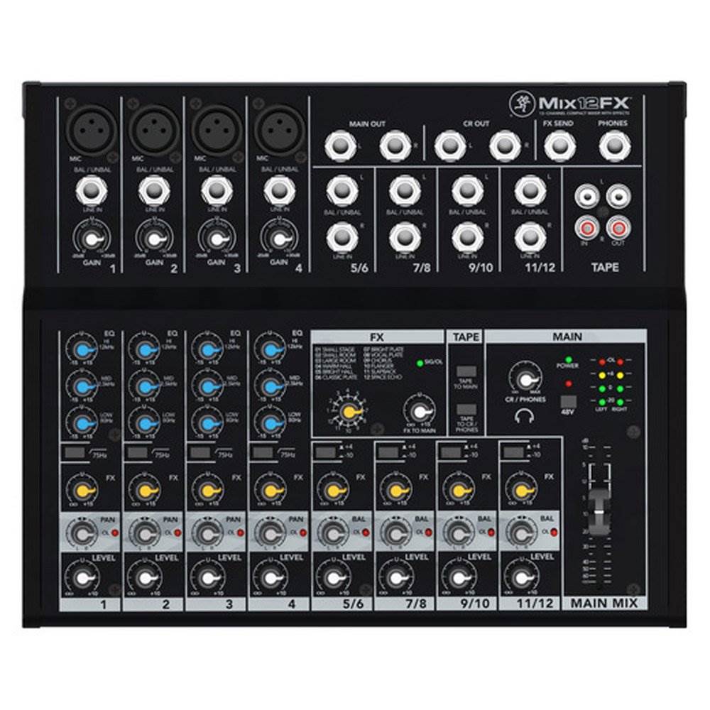 Mackie MIX Series 12 Channel Compact DJ Mixer w/ Effects, Black (Open Box)