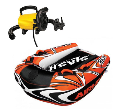 Airhead Slash II Double Rider Inflatable Boat + SportsStuff Electric Air Pump