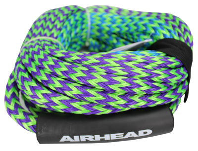 Airhead Mega Slice Inflatable 4 Rider Raft w/ 2 Section Tow Rope & Electric Pump
