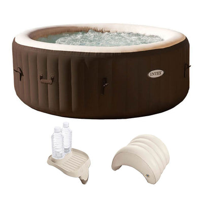 Intex PureSpa 4 Person Inflatable Spa Portable Hot Tub with Cupholder & Headrest