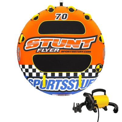 SPORTSSTUFF Stunt Flyer 1-2 Person Inflatable Towable Tube with Electric Pump