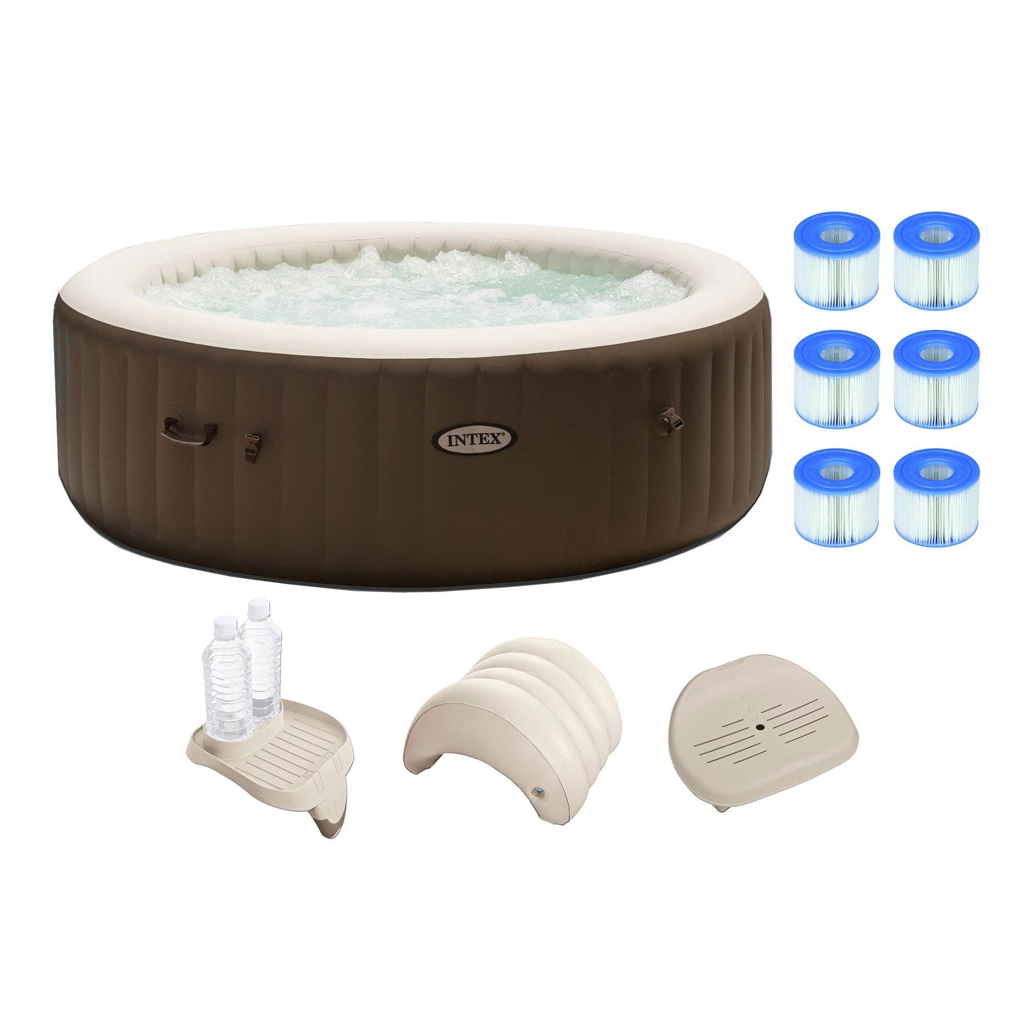 Intex PureSpa 6 Person Inflatable Spa Portable Hot Tub w/ Filters & Accessories