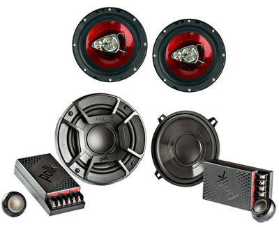 Polk Audio 5.25" 2 Way Car Speakers + Boss 6.5 Inch 3-Way Car Audio Speakers