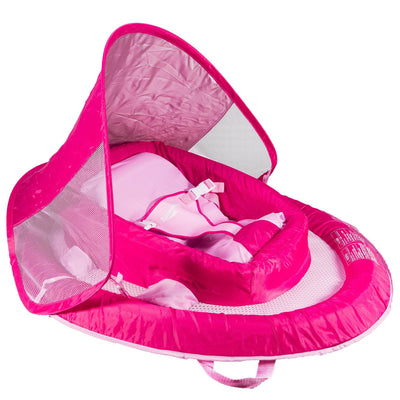 SwimWays Inflatable Infant Baby Spring Pool Float w/ Canopy, Pink (Open Box)